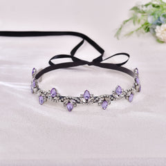 Purple Rhinestone Belt with Wave for Weddings and Events