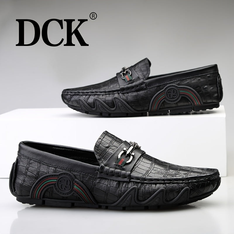 Men's Textured Moccasin Loafer Shoes Non-slip Slip-On Shoes