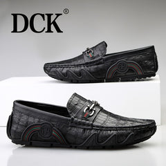 Men's Textured Moccasin Loafer Shoes Non-slip Slip-On Shoes