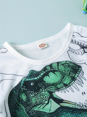 Boys Dinosaur Graphic Print T-shirt & Shorts Set Clothing