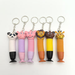 6pcs Wildlife Hanging Set Toys: Lion Giraffe Panda Bear Hippo