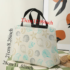 Portable Conch Starfish Lunch Bag Waterproof Insulated Cooler Bag
