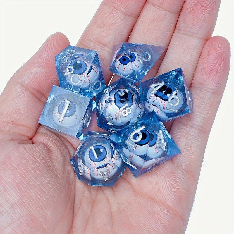 7pcs Rotatable Eyeball Polyhedral Dice Set for Cosplay Halloween Christmas