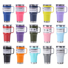 30oz Stainless Steel Insulated Tumbler With Handle, Straw & Lid