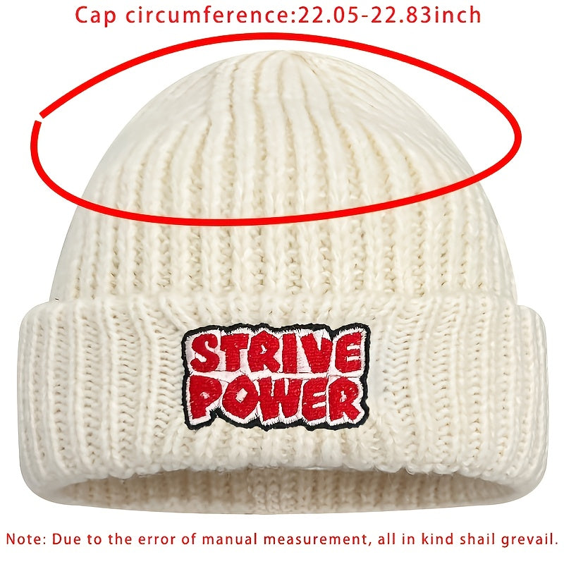 Letter Embroidery Knitted Hat Female Winter Warm Student Couple Wool Hat