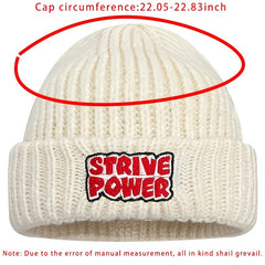 Letter Embroidery Knitted Hat Female Winter Warm Student Couple Wool Hat