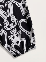 Girls Letter & Heart Graphic Sweatpants Elastic Waist Casual Sport Jogger Pants
