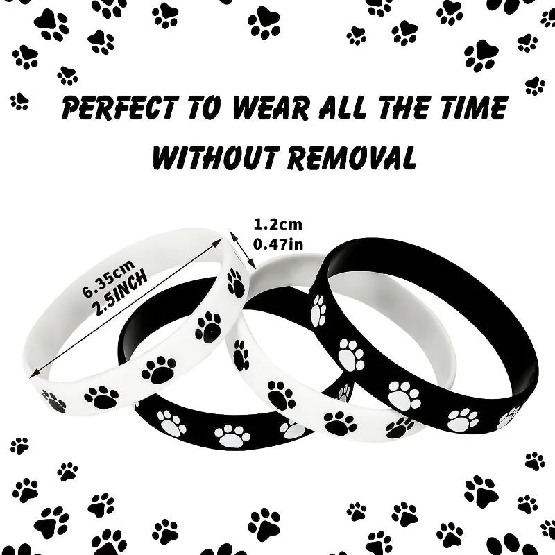 Animal Paw Print Wristband Silicone Bracelet Party Favors