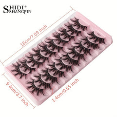 10 Pairs 3D Faux Mink False Eyelashes Set for Dramatic Look