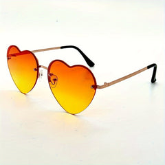 Heart Shape Lens Sunglasses Metal Frame Outdoor Party Vacation Travel