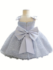 Toddler Girls Bow Lace Embroidery Cami Princess Dress Gown