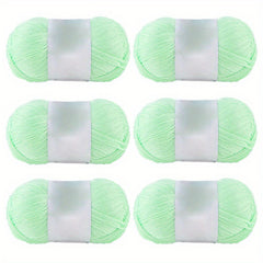 6pcs Bamboo Cotton Blend Yarn for Spring & Summer Knitting - Soft & Fine