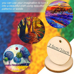 50pcs Wood Circles With Holes For Crafts Small Round Wooden Discs Blanks Cutouts