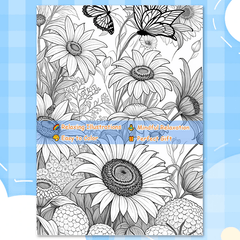 Flowers Adult Coloring Book Pink & Purple Floral Perfect Gift Holidays Birthdays