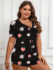 Daisy & Peach Print Button Up Romper