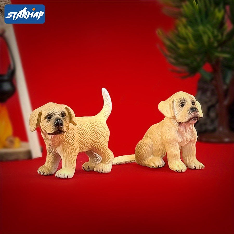 Realistic Dog Model Toy PVC Puppy Figurine Office Desk Decoration