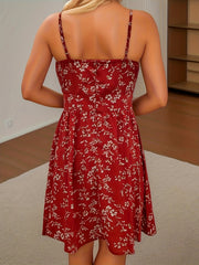 Floral Print Cami Dress Surplice Neck Sleeveless Dress