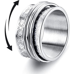 Punk Stainless Steel Butterfly Anxiety Ring Unisex Fidget Spinner Ring