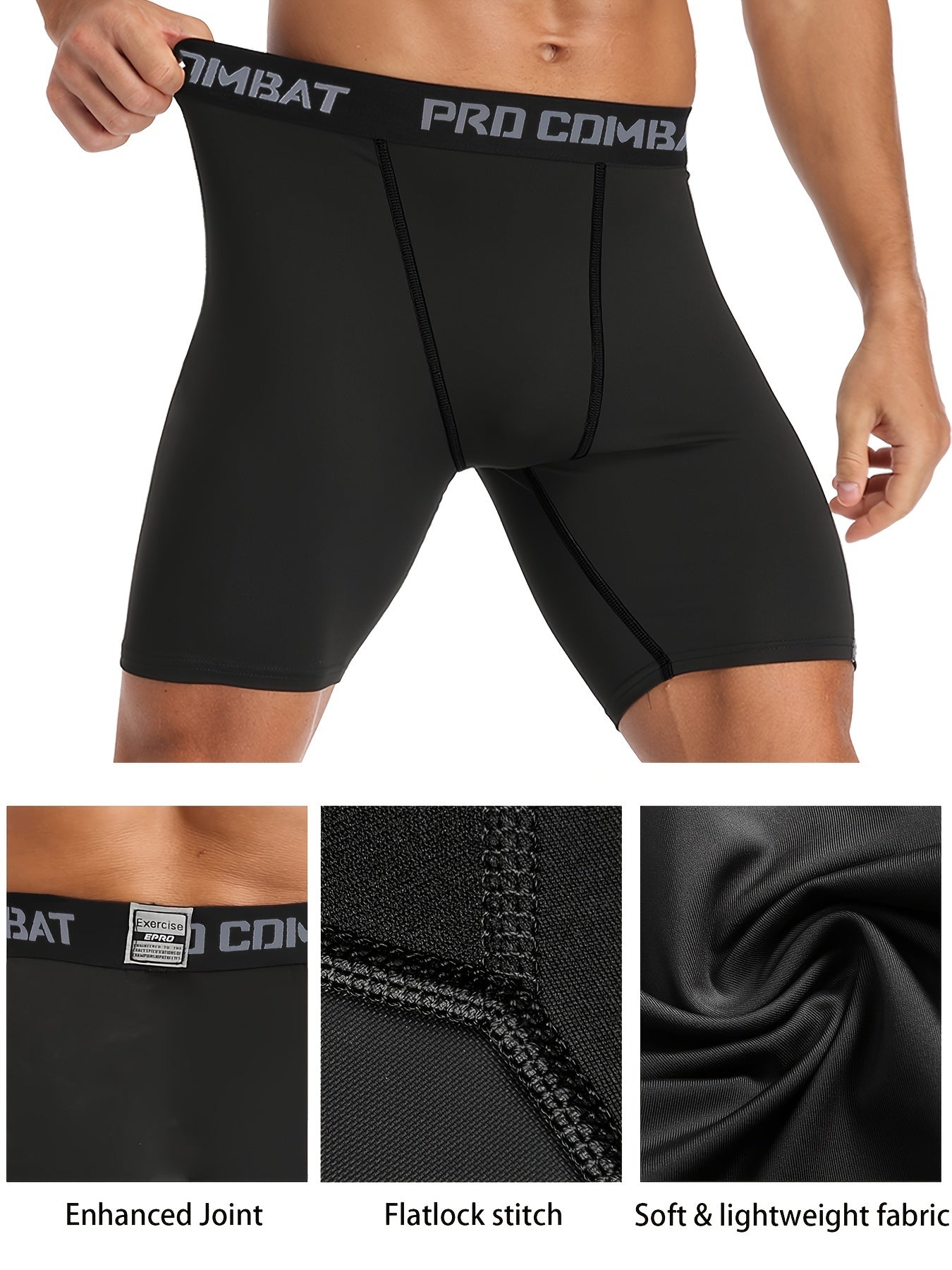 Men's Compression Boxer Briefs Quick Drying Performance Shorts