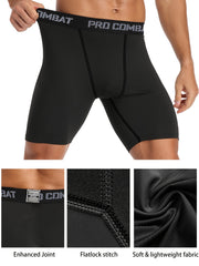 Men's Compression Boxer Briefs Quick Drying Performance Shorts