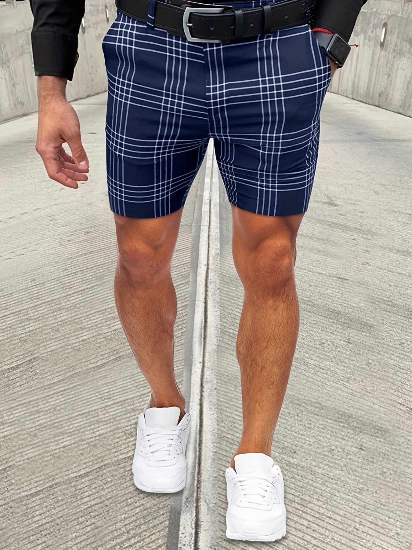 Men's Slim Fit Plaid Shorts For Summer