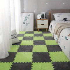12pcs Plush Puzzle Foam Floor Mat Bay Window Mat Seat Mat