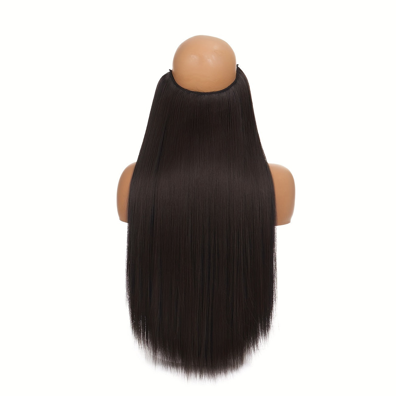 Straight Hair Extensions Wig with Invisible Fish Line for Adjustable Size