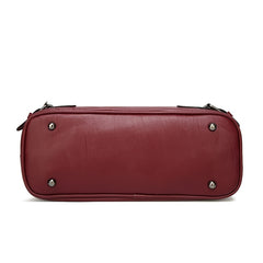 Women's PU Leather Zipper Satchel Purse Large Capacity Crossbody Bag