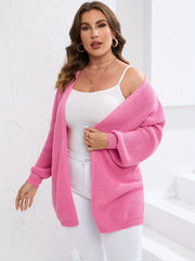 Long Sleeve Knit Sweater Cardigan Women's Plus Stretch