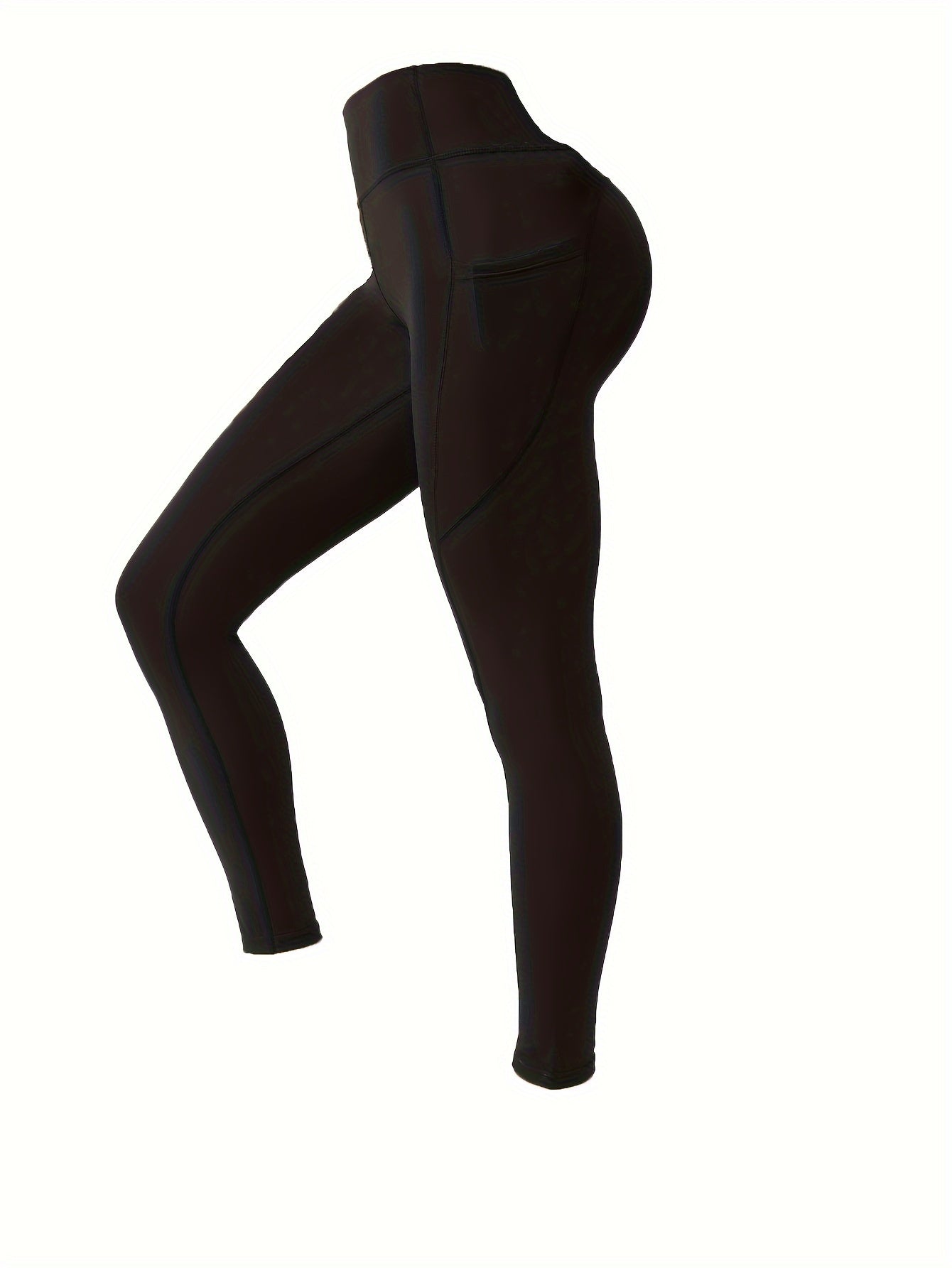 Solid Seamless Running Leggings With Pocket Slim Yoga Pants
