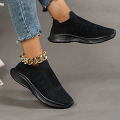 Women's Breathable Knit Slip-On Sneakers Lightweight Trainers