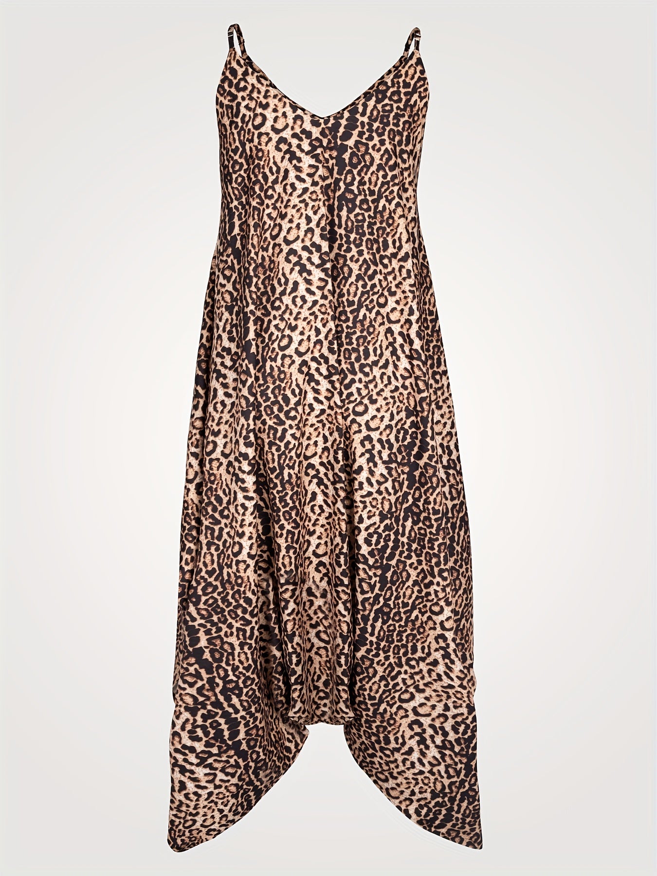 Leopard Print Cami Jumpsuit Sleeveless Boho Summer Style