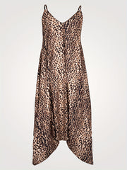 Leopard Print Cami Jumpsuit Sleeveless Boho Summer Style