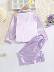 2pcs Girls Long sleeved Trousers Loungewear Set