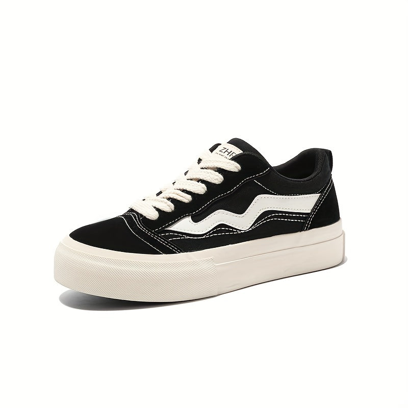 Women's Flat Sneakers Low Top Lace Up Shoes Casual Outdoor Canvas Shoes