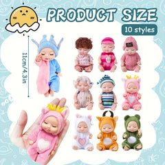 Set of 10 Mini Baby Toys 4 Inch Realistic Animal Costume Dolls