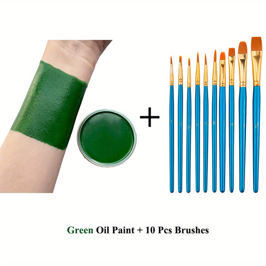 VERONNI Red Face Paint Set with 10 Brushes - Non Toxic Cosplay Makeup