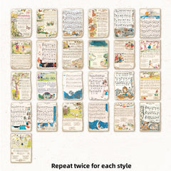 50pcs Memoir Series Retro Plant Journal Decoration Paper Old Book