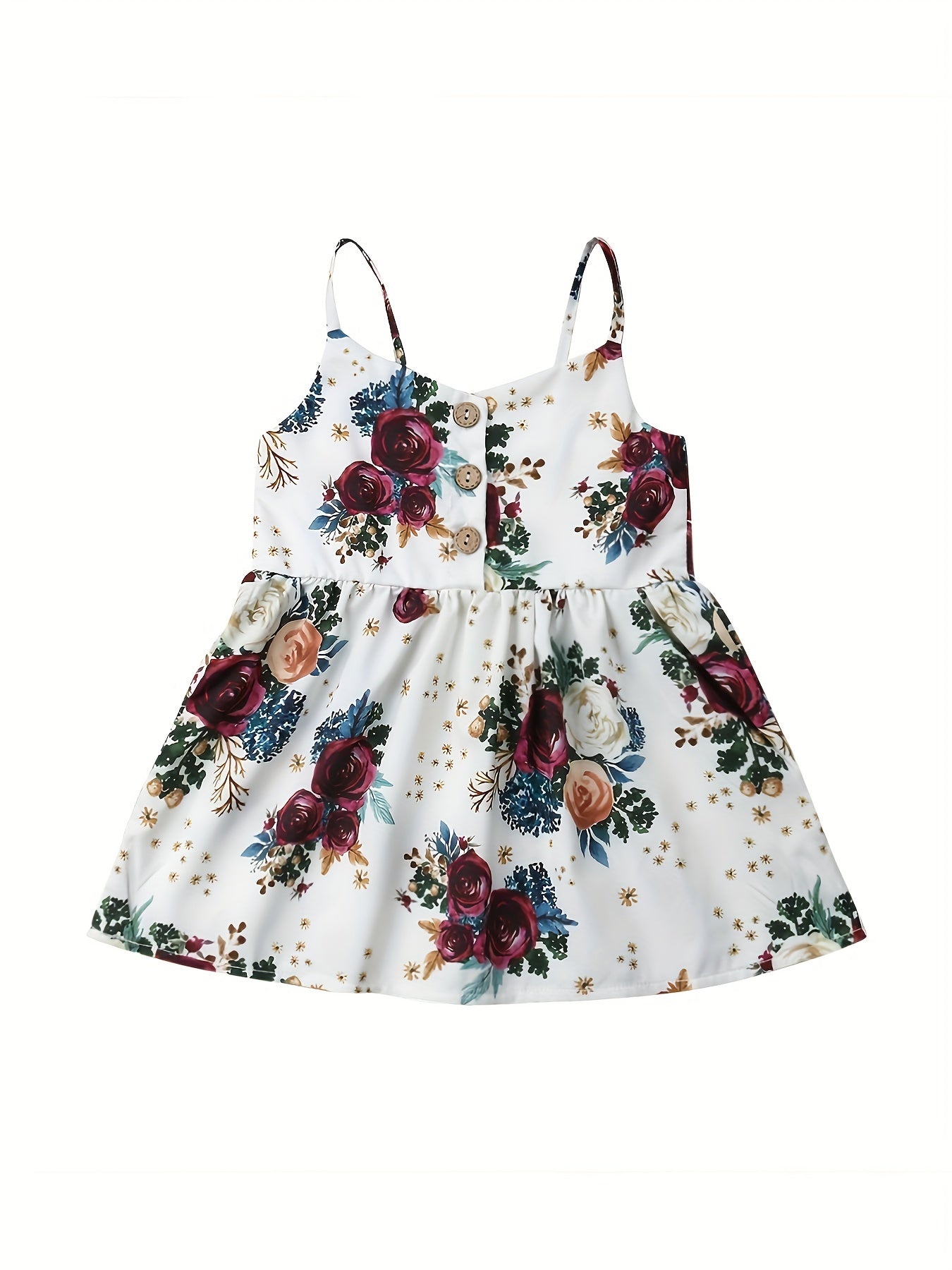 Baby Girls Floral Cami Dress Birthday Party Princess Dresses