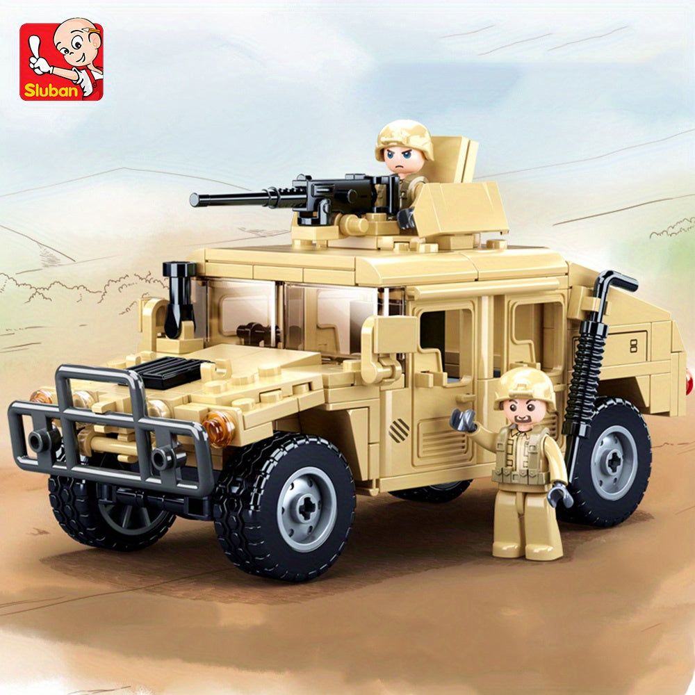 Vehicle Building Block Toys with Two Figures Classic Car Model DIY Toy