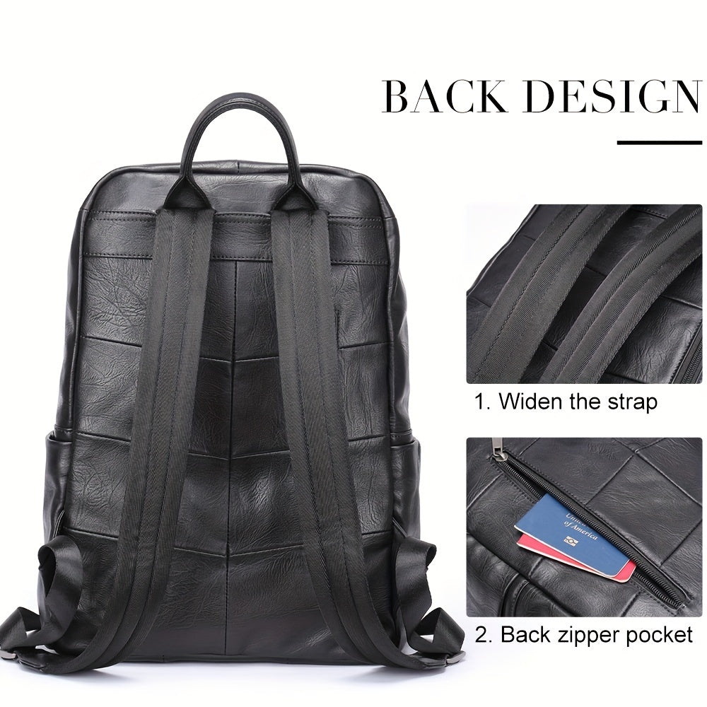 Casual Leather Backpack 35 56 Cm Laptop Bag Lightweight