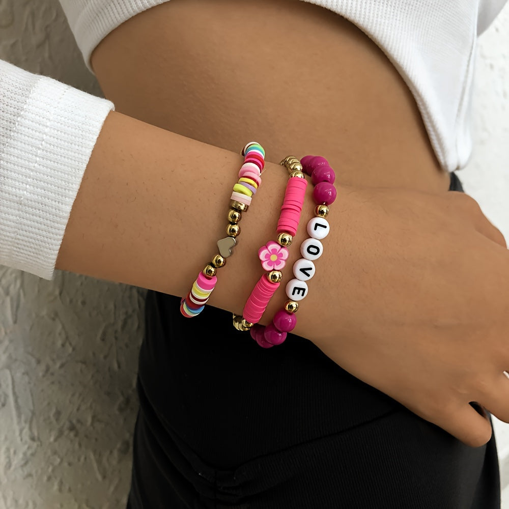 3pcs Boho Ethnic Wristband Bracelet Sports Bracelet
