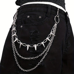 Hip Hop Metal Rivet Waist Chain for Stage Performance