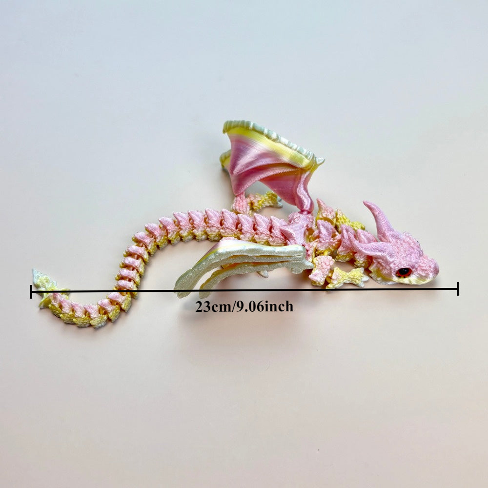 3D Printed Rainbow Dragon Statue Home Decor