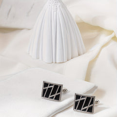 Men's Geometric French Shirt with Cufflinks