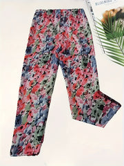 Girls Flower Painting Graphic Leggings All Seasons