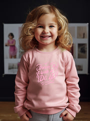 Girls Letters Pattern Crew Neck Sweatshirt For Spring Fall Christmas Gift