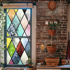 Colored Rhombus Crescent Glass Window Film