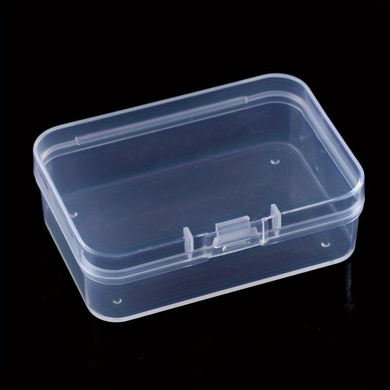 6pcs Rectangular PP Plastic Box Portable Organizer Hinged Lid Storage Box