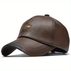 Men's PU Leather Baseball Cap Sun Hat